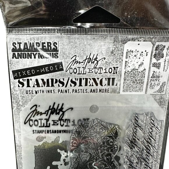 Tim Holtz Mixed Media Clear Stamps Stencil Background Grime Crackle New THMM123 - Picture 2 of 8